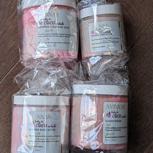 Set of (4) Baby It's Coco Outside Aminnah Whipped Body Butter / Soap / Polish